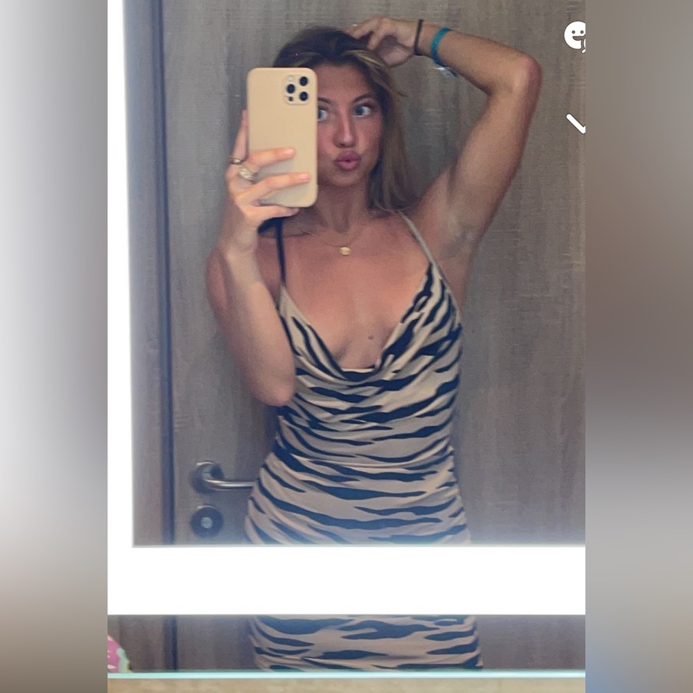 Mezzanine USA body con zebra tan and black dress size small - Picture 1 of 2